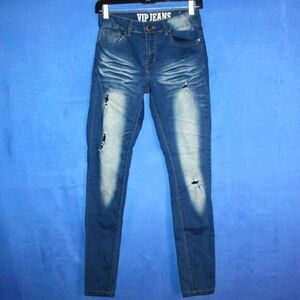 V.I.P. Jeans Distressed Skinny Jeans Blue 5/6